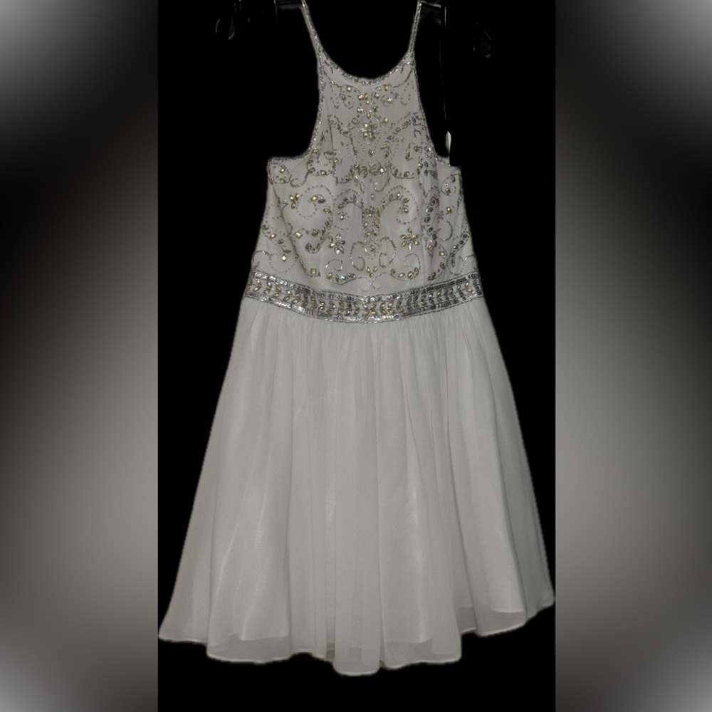 Elegant White Dress with Silver Accents
